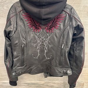 Harley-Davidson Women Black Leather Jacket 97089-12VW BLING Medium